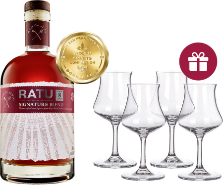 Ratu 8 YO Signature Blend, Premium Fiji Rum Liqueur 0,7l + dárek