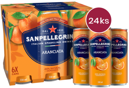 Sanpellegrino Aranciata (pomeranč), plech, 0,33l - 24 ks