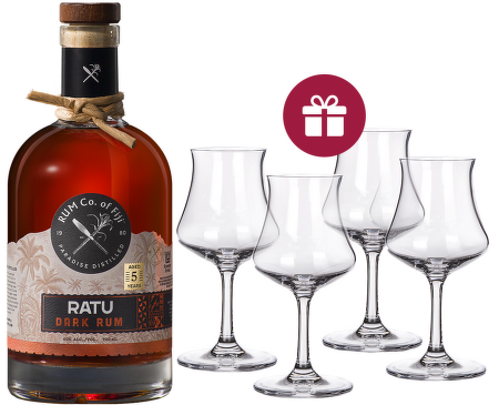 Ratu 5 Years Old, Premium Fiji Dark Rum 0,7l + dárek