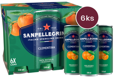 Sanpellegrino Clementina (mandarinka) plech 0,33l - 6 ks