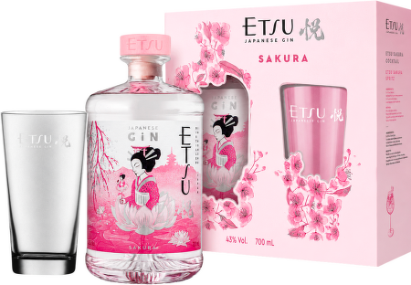 Etsu Sakura Japanese Gin 0,7l + sklenice