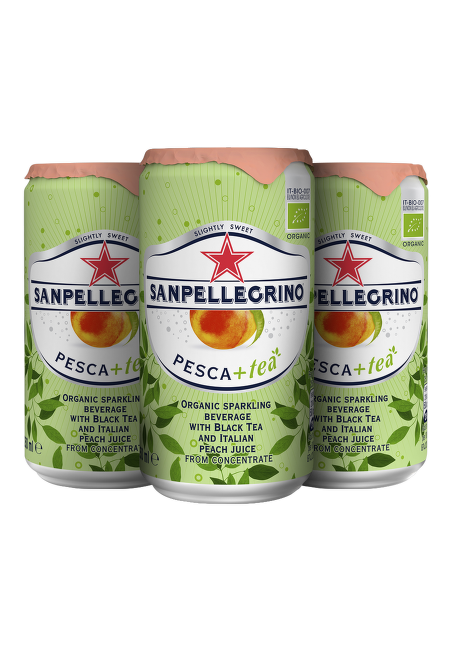 Sanpellegrino ledový čaj + broskev, plech 0,25l