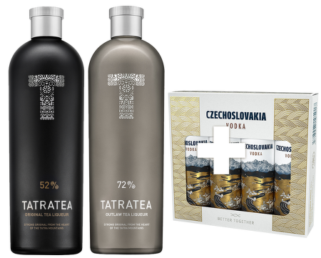 Tatratea 2+1: dárek Czechoslovakia vodka mini set 4 x 0,04l