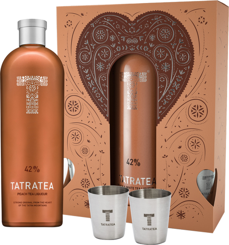 Tatratea 42% Peach Tea liqueur 0,7l + 2x steel shots