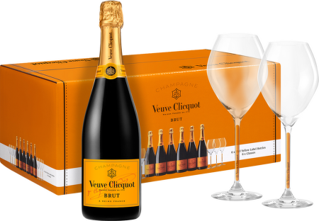 Veuve Clicquot Brut 6 x 0,75 l + 6 x sklenice