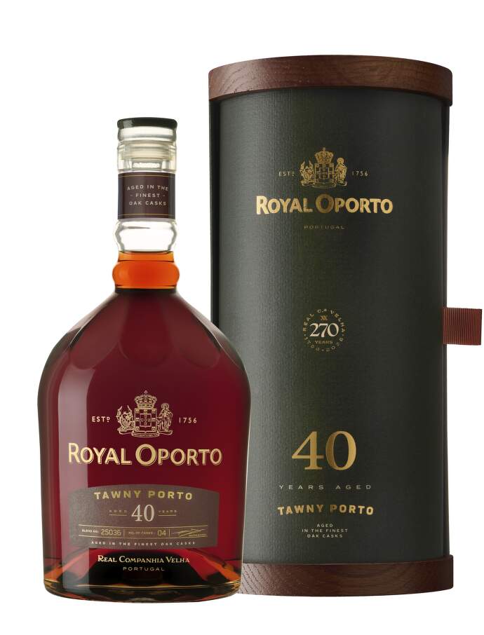 Royal Oporto 40 Year Old Tawny - bottle + tube [no background]