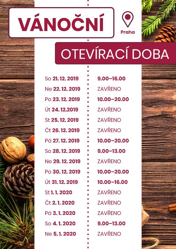 Otevírací doba prdejen Global Wines & Spirits přes vánoční svátky v Praze