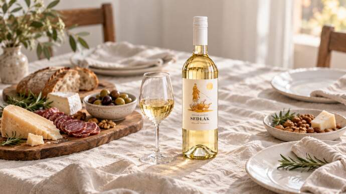 Sedlák Müller Thurgau na světlém stole