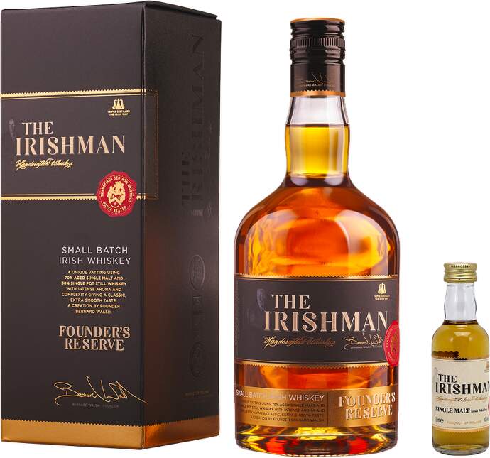 Irishman-Founders-Reserve-+-miniatura-Irishman-Single-malt-50cl